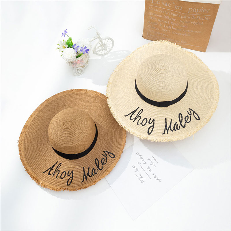 Klassieke aangepaste borduurletters Floppy Sun Hat