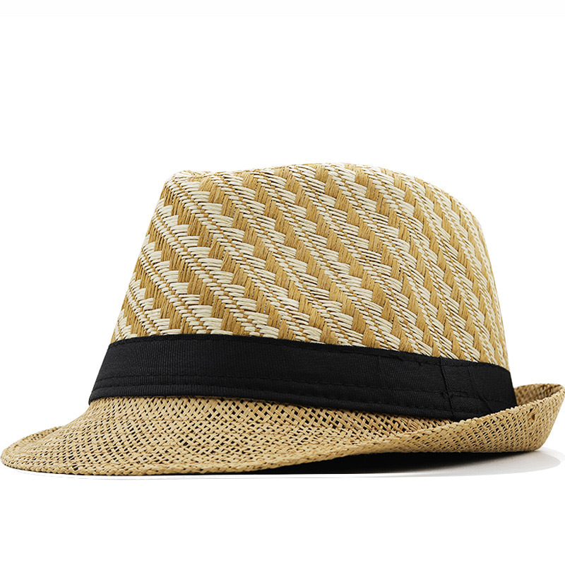 Hot Koop Check Straw Cubaanse Fedora Zonnehoed