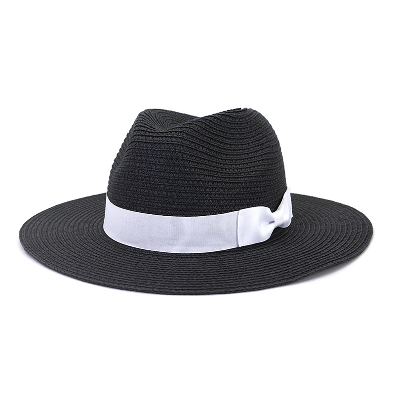 Mens Bowknot Fedora stro hoed