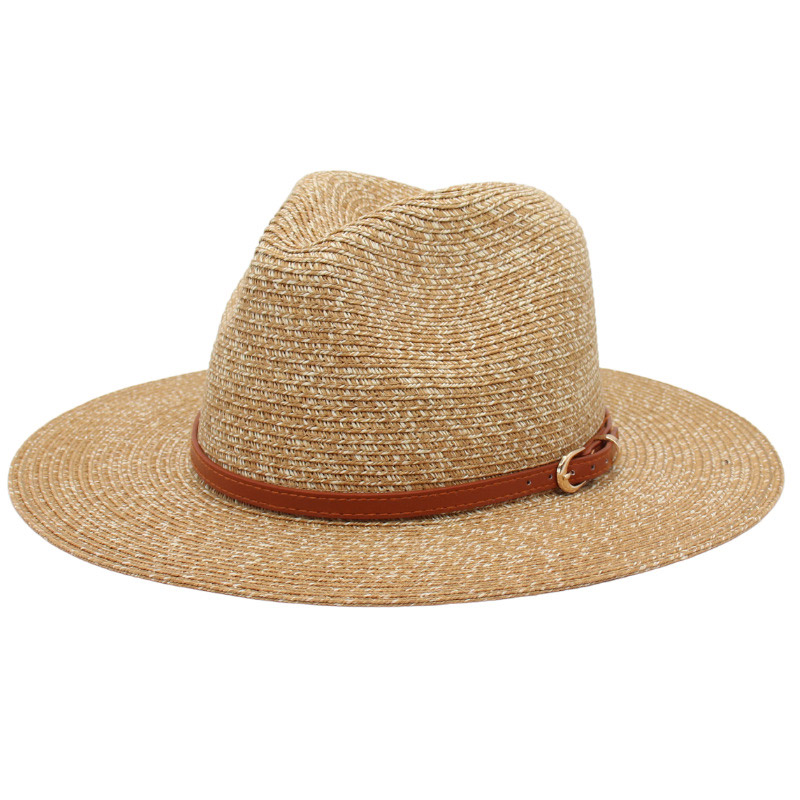 Mix kleur stro geweven heren Fedora strandhoed